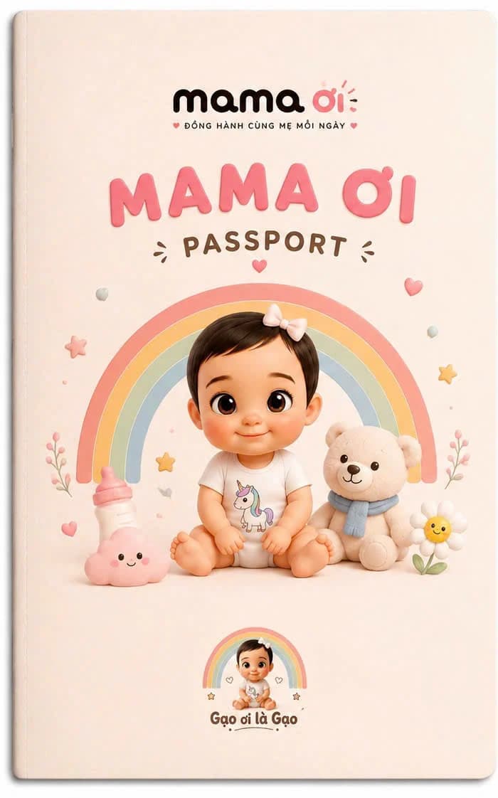 Bìa Mama Ơi Passport — sổ tay dành cho mẹ tại sự kiện